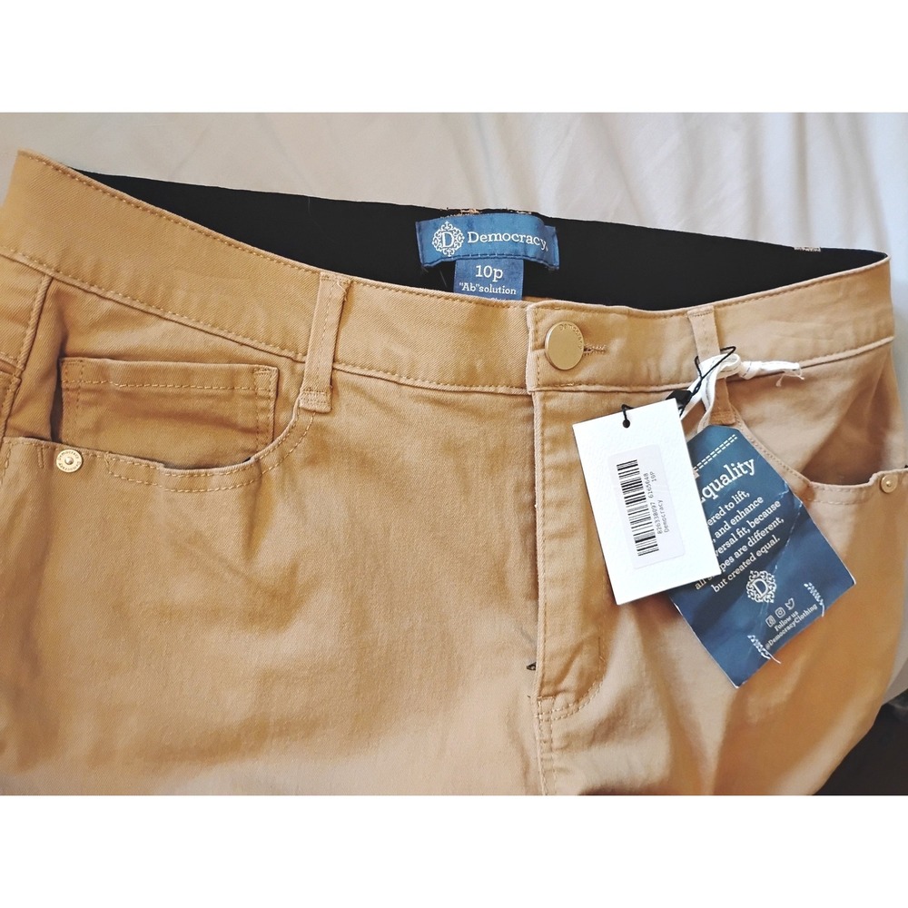🍁NWT Democracy Autumn Cottage Core Minimalist Preppy Soft Boot Khaki Jeans 10P
